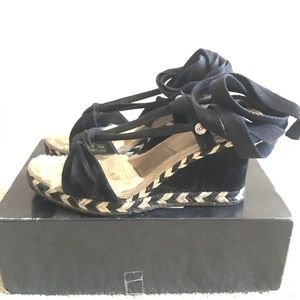 UGG ankle wraparound espadrille wedges; Size 7